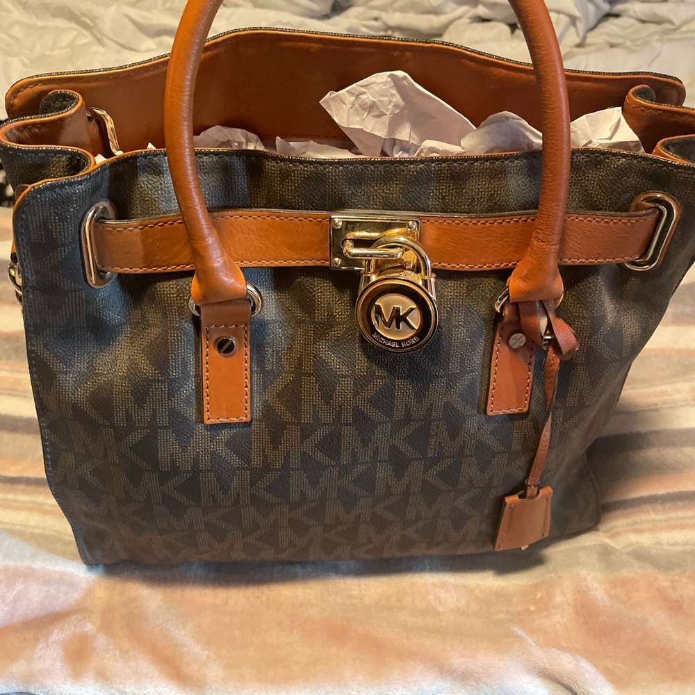 Michael Kors Brown and Tan Satchel